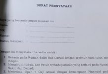 Polemik Upah di RS Haji Darjad, Terbaru Beredar Pernyataan Bersedia Digaji Dibawah UMK RS Haji Darjad